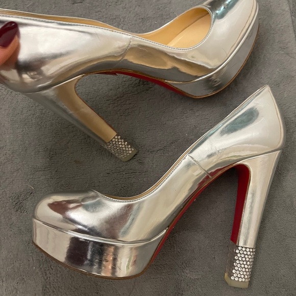 Christian Louboutin Silver Rhinestone platforms - Picture 5 of 5